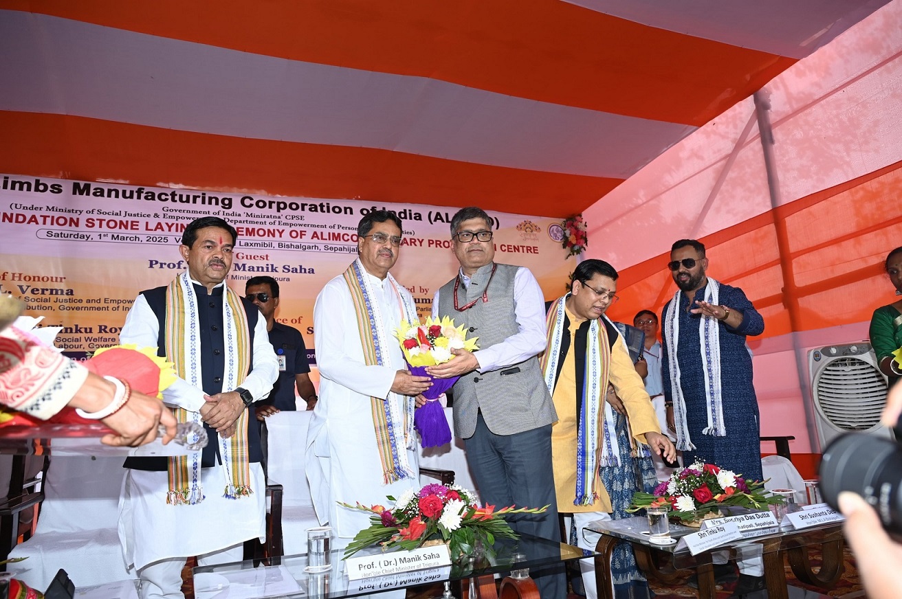 Foundation stone laying and Bhumi Pujan ceremony for ALIMCO’s first Auxiliary Production Centre (AAPC) at Purba Laxmibill, Sepahijala District, Tripura